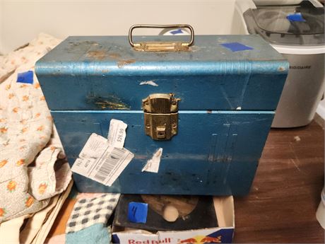 Blue Metal Storage Container