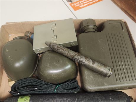 CO2 tank, Canteen, Bowls, empty shells