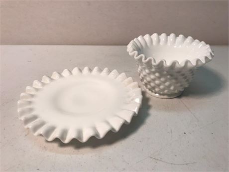 Stamped Fenton Milk Glass