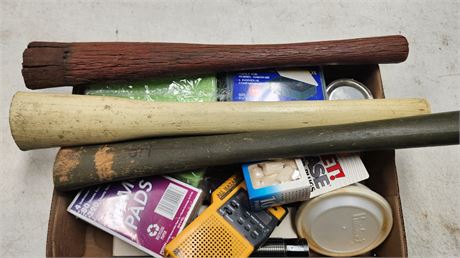 Lot Of Wood Handles & Hardware