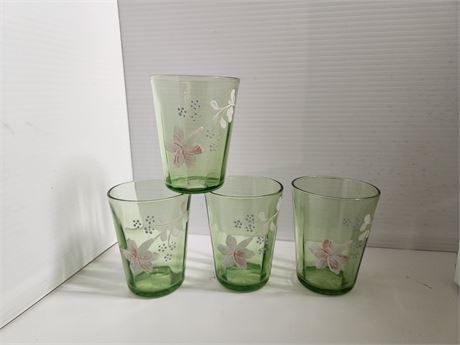 Hand Painted Depression Glass