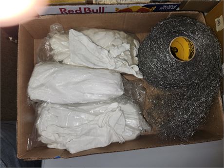 Steel Wool & 3 bags of white gloves