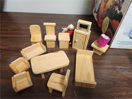 Lot Of Wooden Doll Furniture