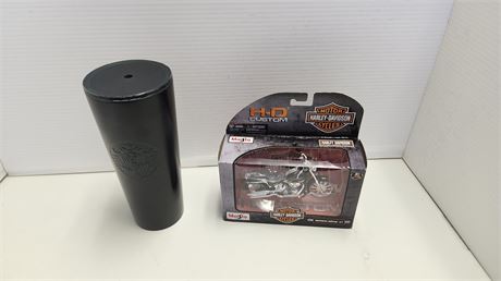 Harley Davidson Motorcycle Toy & Starbucks Tumbler