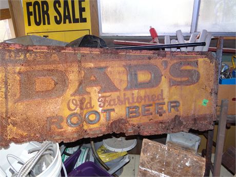 Dads Root Beer Metal Sign- Rough