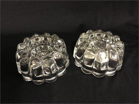 Clear Glass Candlestick-holders