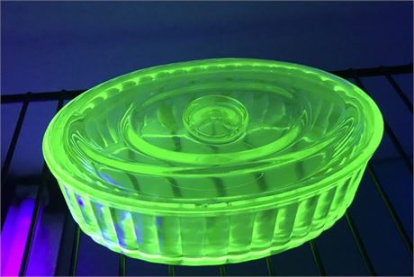 Uranium Glass Dish with Lid