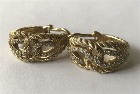 Stamped Judith Ripka 925 CZ Thailand Earrings