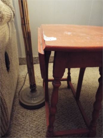 Red Drop Leaf Side table