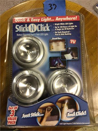 Battery Operated "Stick and Click" LED Lights