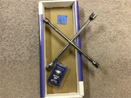 Wheel Lug Wrench and Lug Nuts
