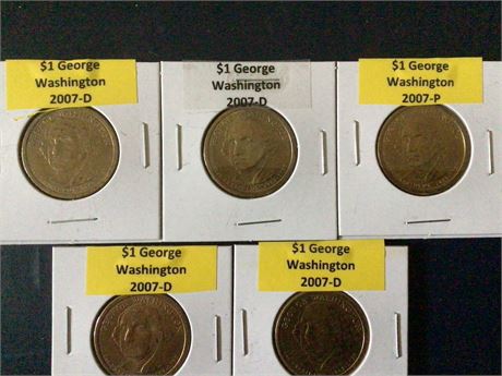 Four 2007-D, 2007-P George Washington $1