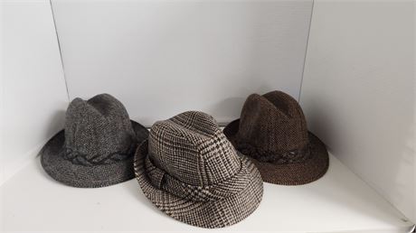3 Vintage Wool Hats For Men