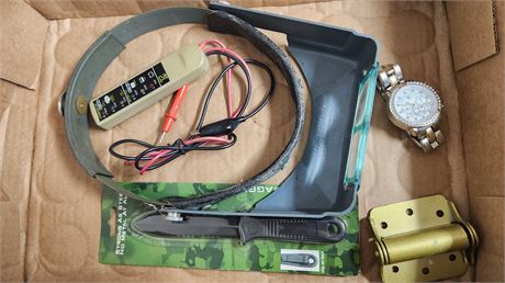 Watch & ABS Defense Dagger & Magnifying Glasses & Miscellaneous Items