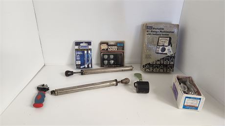 2" Mini Lathe Chuck With MT-1 Shank & Portable Multi Meter & Miscellaneous Items