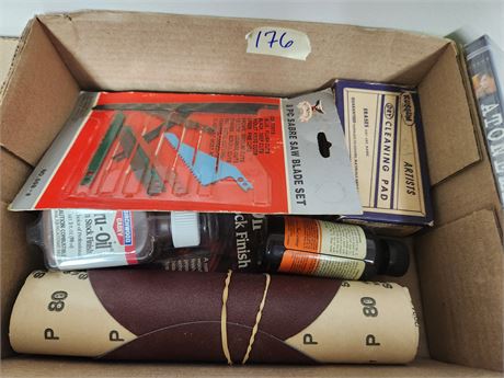 Gun Stock Oil & Sandpaper & Sabre saw Blades & Miscellaneous Items