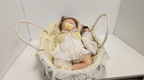 Realistic Baby With A Baby & Basket