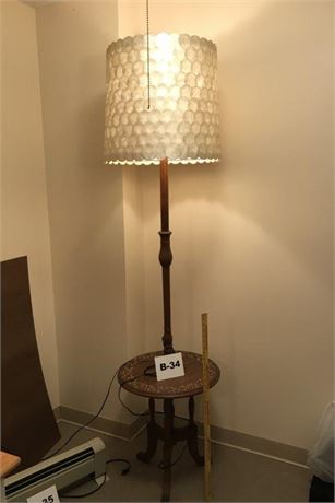 Mother of Pearl Inlay Table/Floor Lamp with Shell Shade