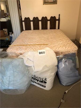 Queen Size Bed with Bedding