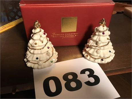 Lenox Jeweled Christmas Salt & Pepper Shakers