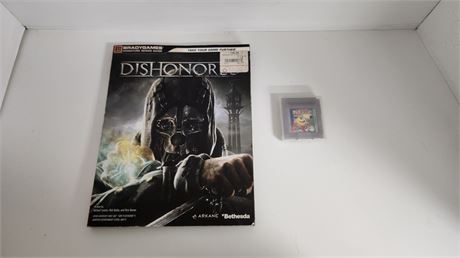 Dishonored Strategy Guide Book & Pac Man For Gameboy System