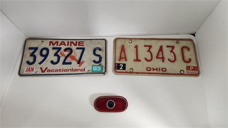Old License Plates & Brake Light