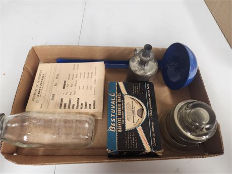Baby Bottle, Butcher Note Pad, Laddle