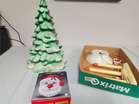 Light up Christmas tree and candles