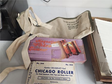 Roller tool, window cleaner, & canvas water bag