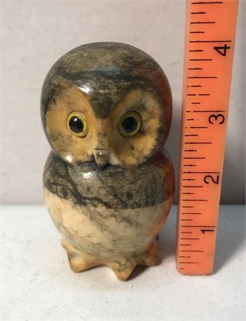 Genuine Alabaster Carved Owl