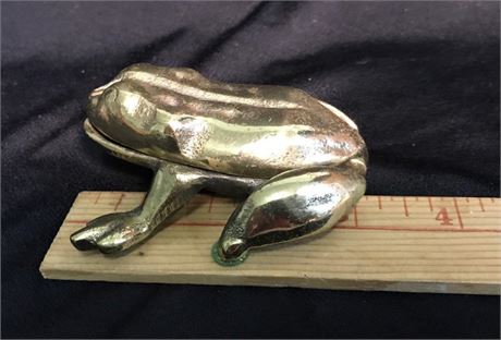 Vintage Brass Frog Trinket Box/Container