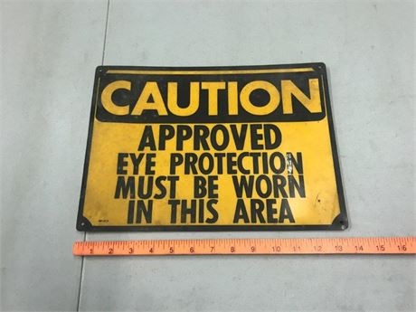 Caution Eye Protection Sign (#1)