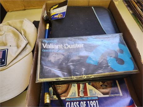 Ball Caps, car owners manuals, misc