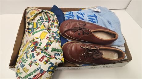 Children's Hats & Shoes & Shirts.Size 6/7 And 3-6 Month Shirt