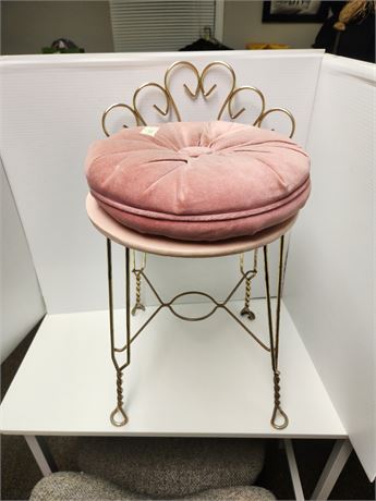Pink Metal Vintage Vanity Chair