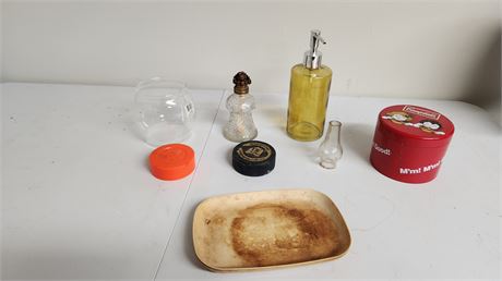 Lot Of Miscellaneous Items & 2 Hockey Pucks