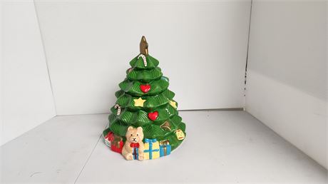 Vintage Musical Christmas Tree Cookie Jar