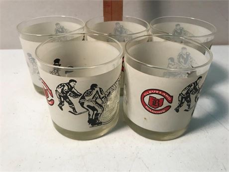 5 Cleveland Barons Glasses