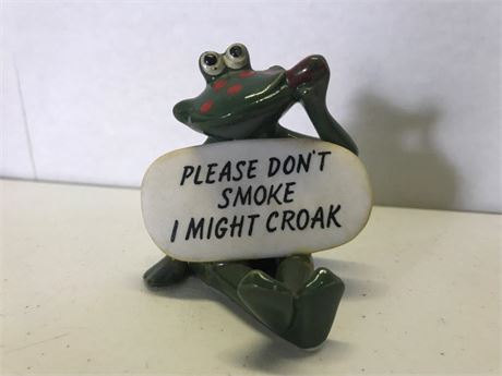 Please Don't Smoke Frog Figurine