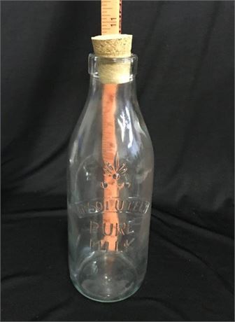 Absolutely Pure Milk Glass Bottle