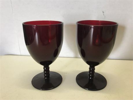 2 Ruby Red Goblets