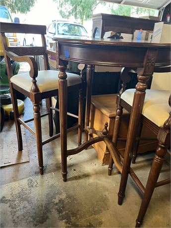 High Top Table and Chairs, 3-Piece Set