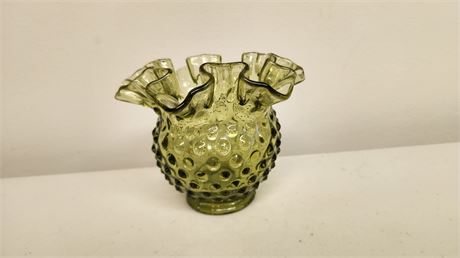 Fenton Green Button Bowl