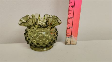 Fenton Green Button Bowl