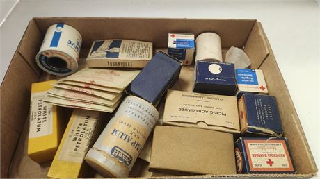 Vintage First Aid Items. Some From Red Cross Brand