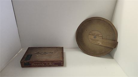Vintage Insurance Calculator & Cigar Box