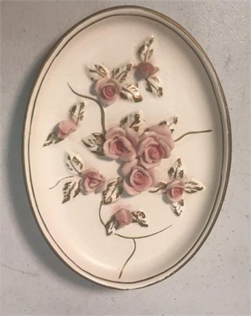 Lefton Pink Floral Wall Deco