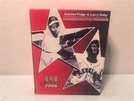 2006 Cleveland Indians Satchel Paige & Larry Doby Figurine with Box(#1)