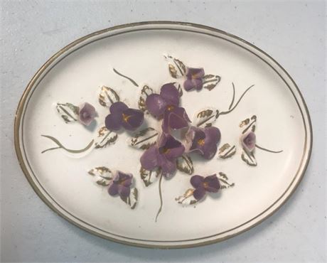 Lefton Purple Floral Wall Deco