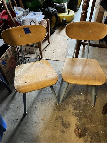 Mid-Century School Chairs (2)